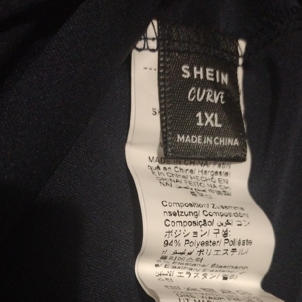 SHEIN Navy Top with Striped Bow Accent - Picture 2 of 8